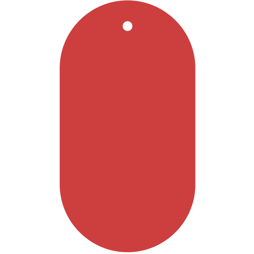 Red Blank Tag with Copy Space on Transparent Background