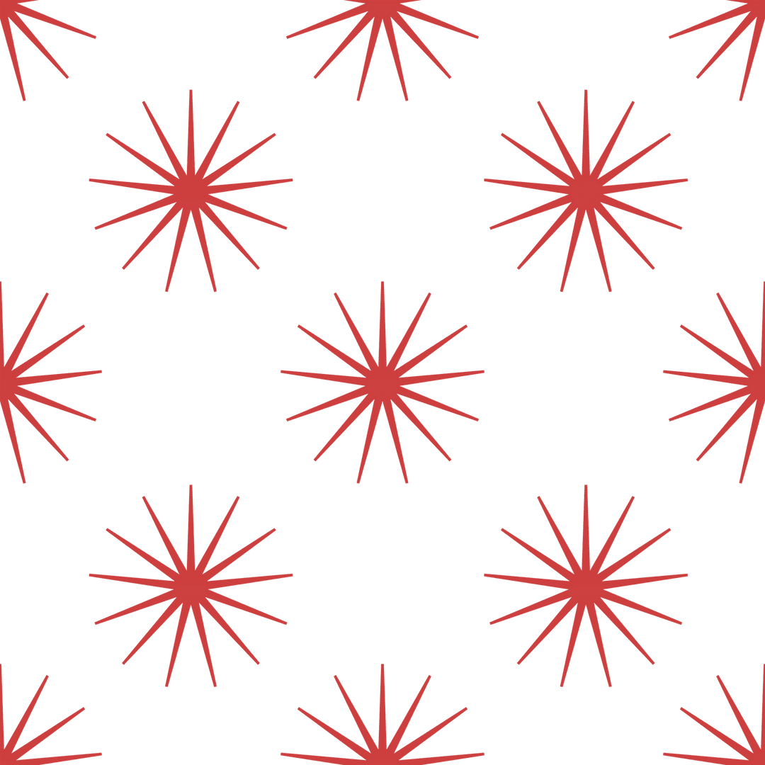Red Patterned Symbols on Transparent Background