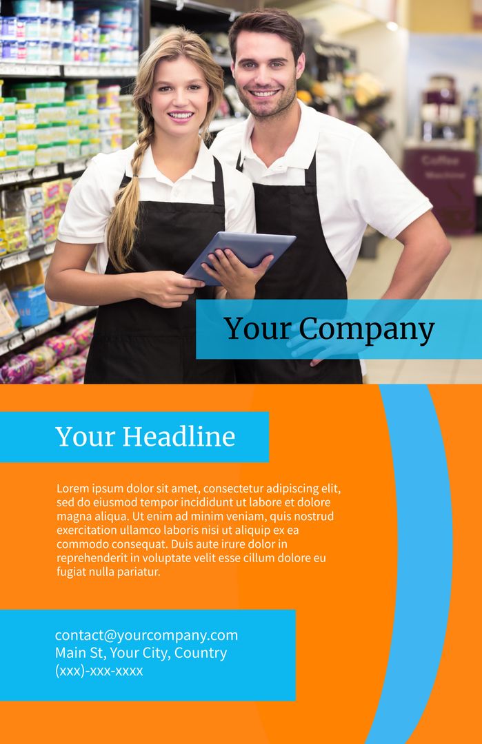 Friendly Sales Team Promoting Retail Customer Service Excellence