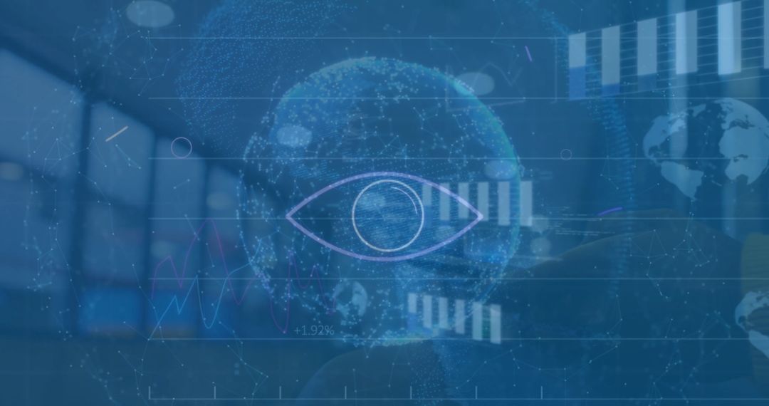 Futuristic Data Visualization in Modern Warehouse Environment