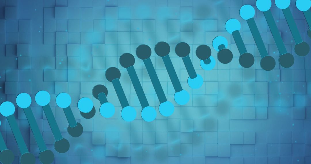 DNA Strand Overlapping Blue Geometric Patterns