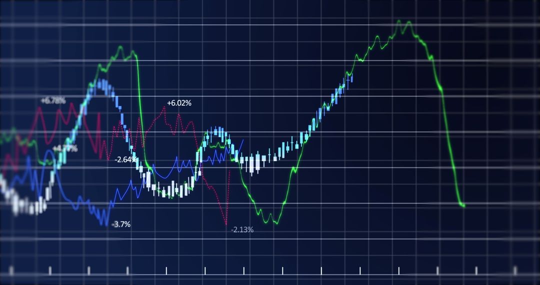 Financial Data Processing Display on Digital Grid Background