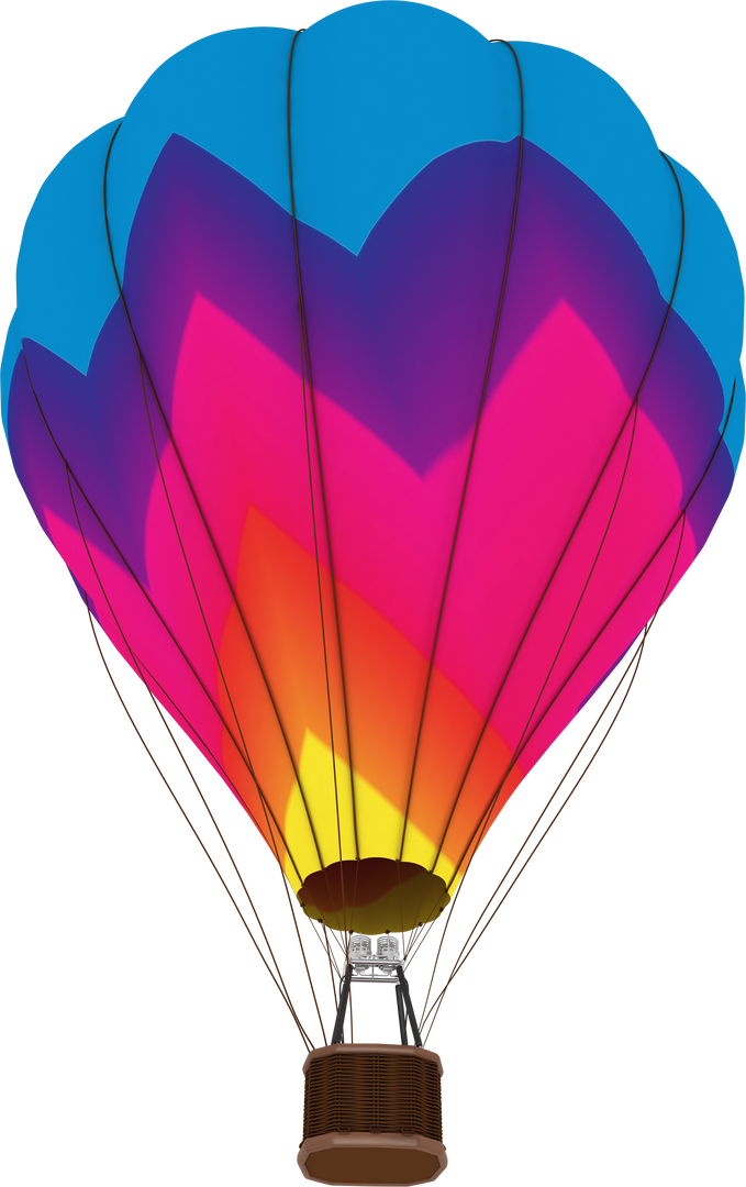 Transparent Vibrant Hot Air Balloon In Sky, Low Angle View With Rainbow Colors - Download Free Stock Images Pikwizard.com