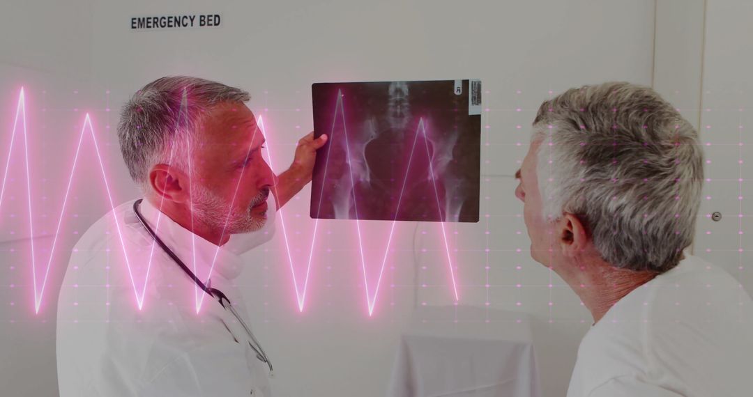 Doctors Analyzing X-ray with Digital Cardiograph Display