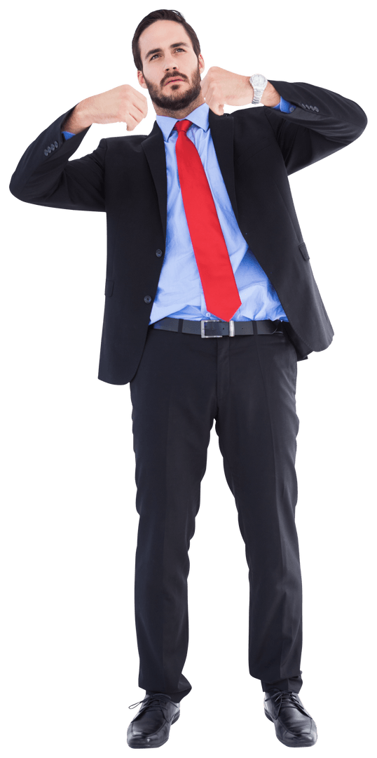 Transparent Businessman Holding Invisible Object