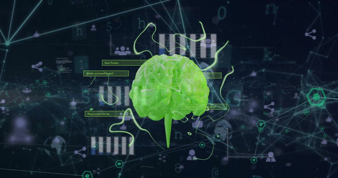 Digital Brain with Global Data Network Concept