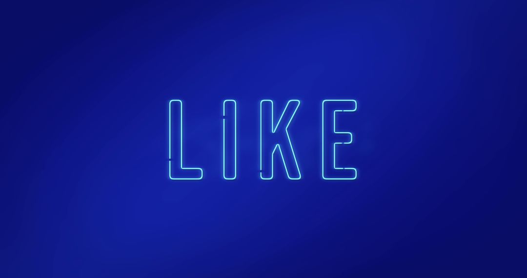 Neon Like Text Social Media Concept on Blue Gradient