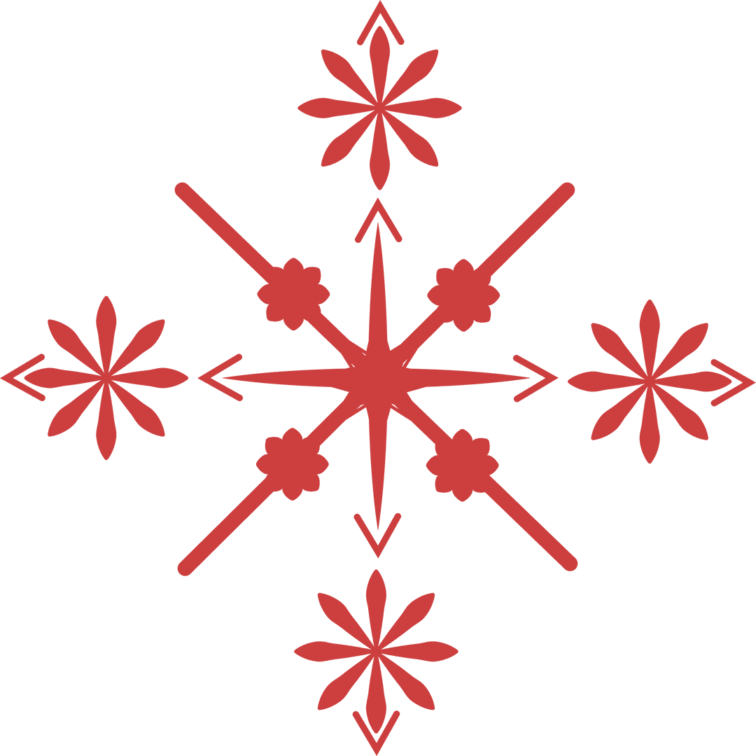 Red Flowers Abstract Design on Transparent Background Vector Art