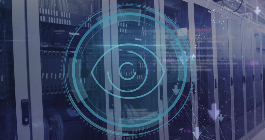 Cyber Security Concept with Search Interface over Server Racks