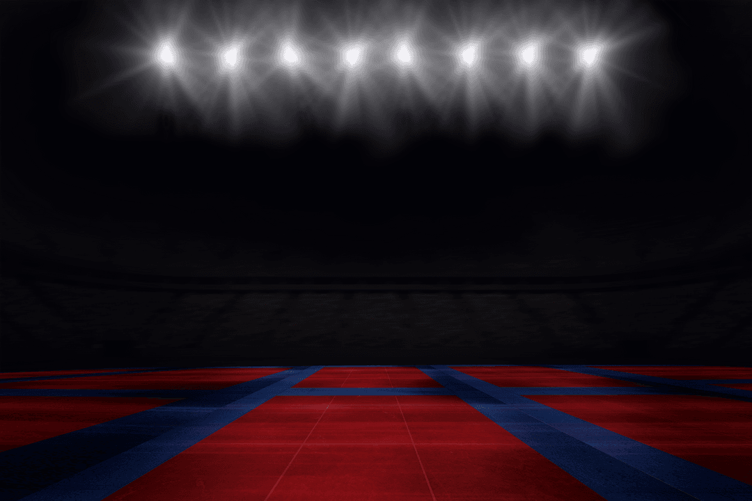 Transparent Arena Playing Field Surrounded by Bright Lights