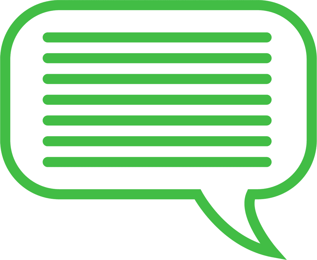 Green Speech Bubble on Transparent Background for Communication