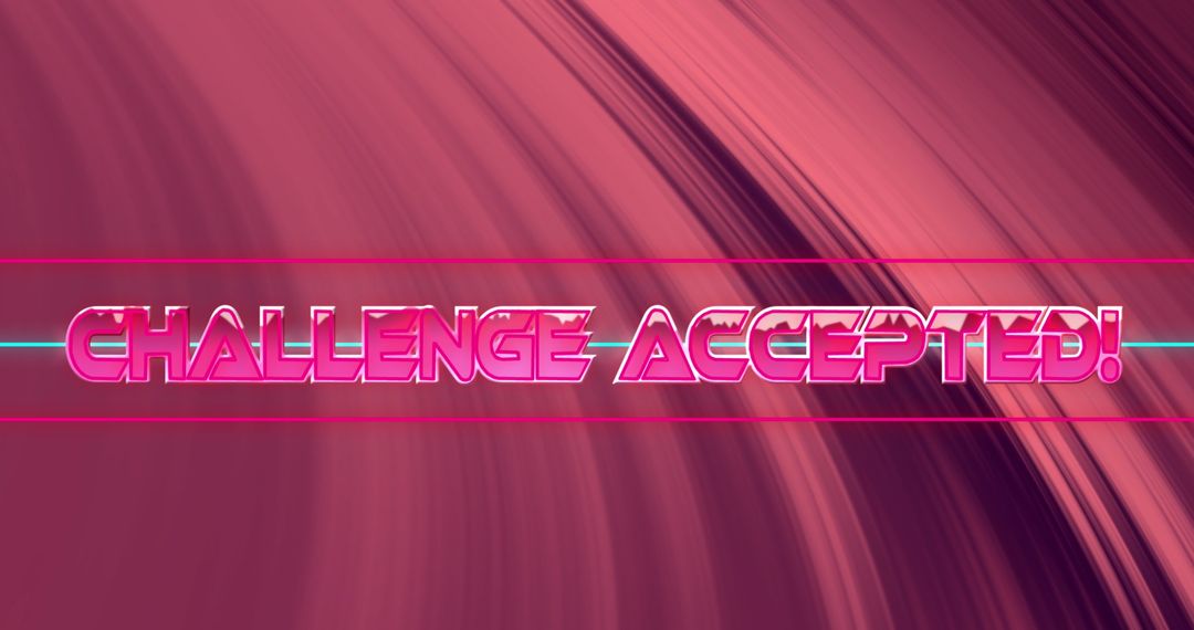 Challenge Accepted Banner with Neon Pink Typography