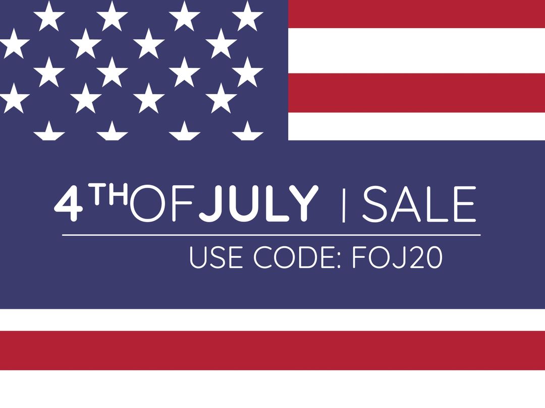Fourth of July Sale with Stars and Stripes Background