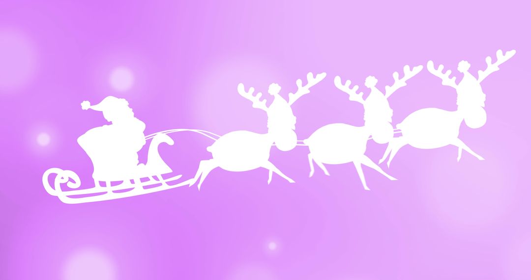 Santa Sleigh in Silhouette on Festive Pink Background - Free Images, Stock Photos and Pictures on Pikwizard.com