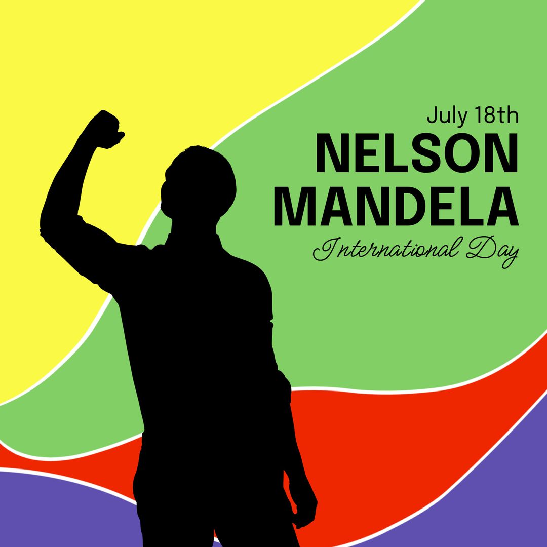 Nelson Mandela Day Celebration Silhouette Background