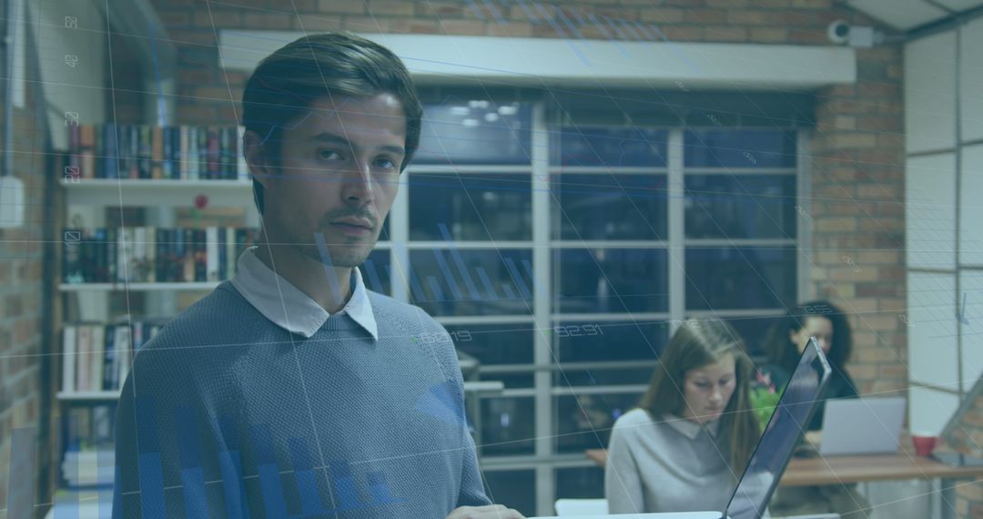 Business Professionals Working with Data Analytics in Modern Office