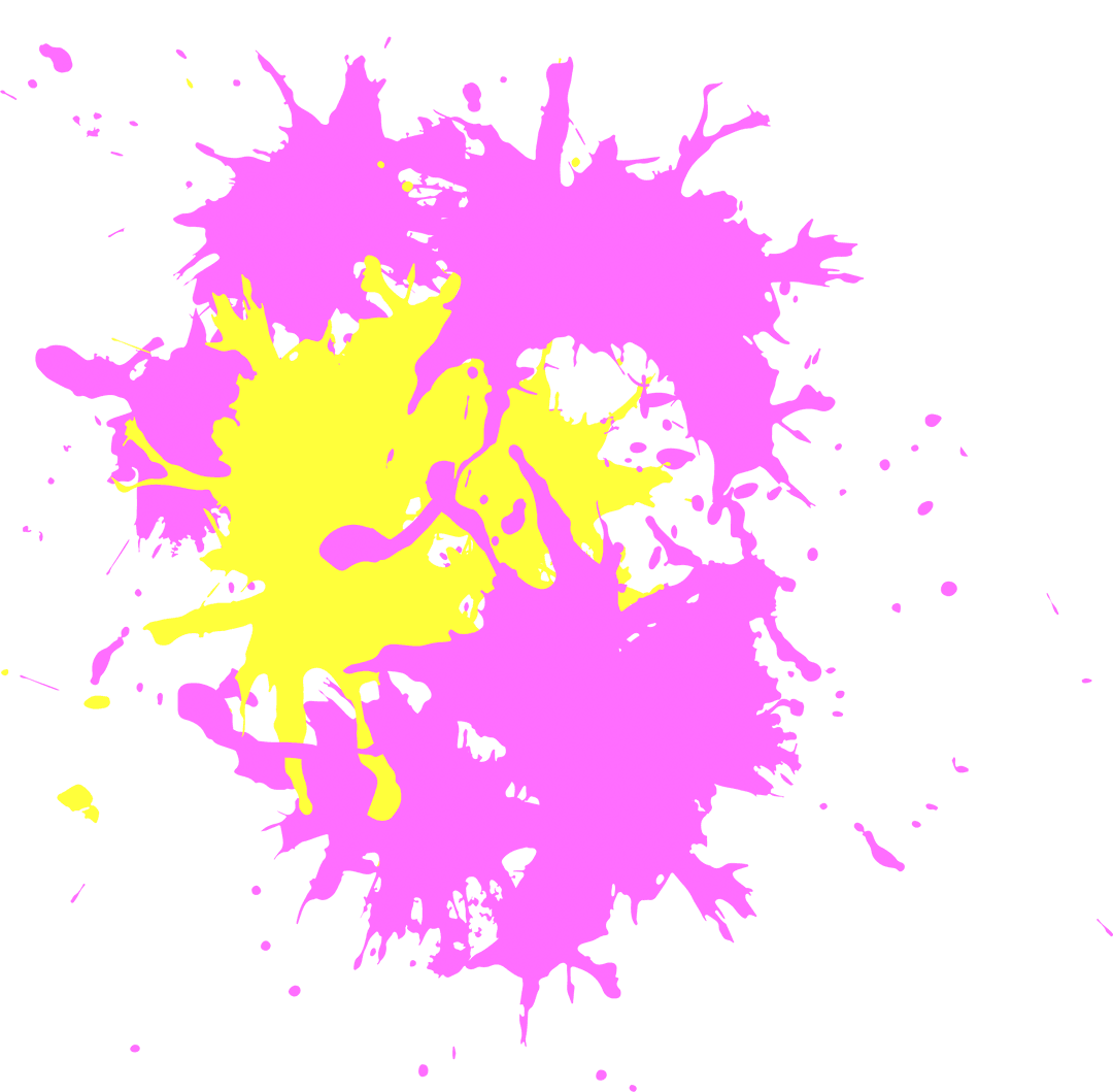 Colorful Purple and Yellow Paint Splash with Transparent Background