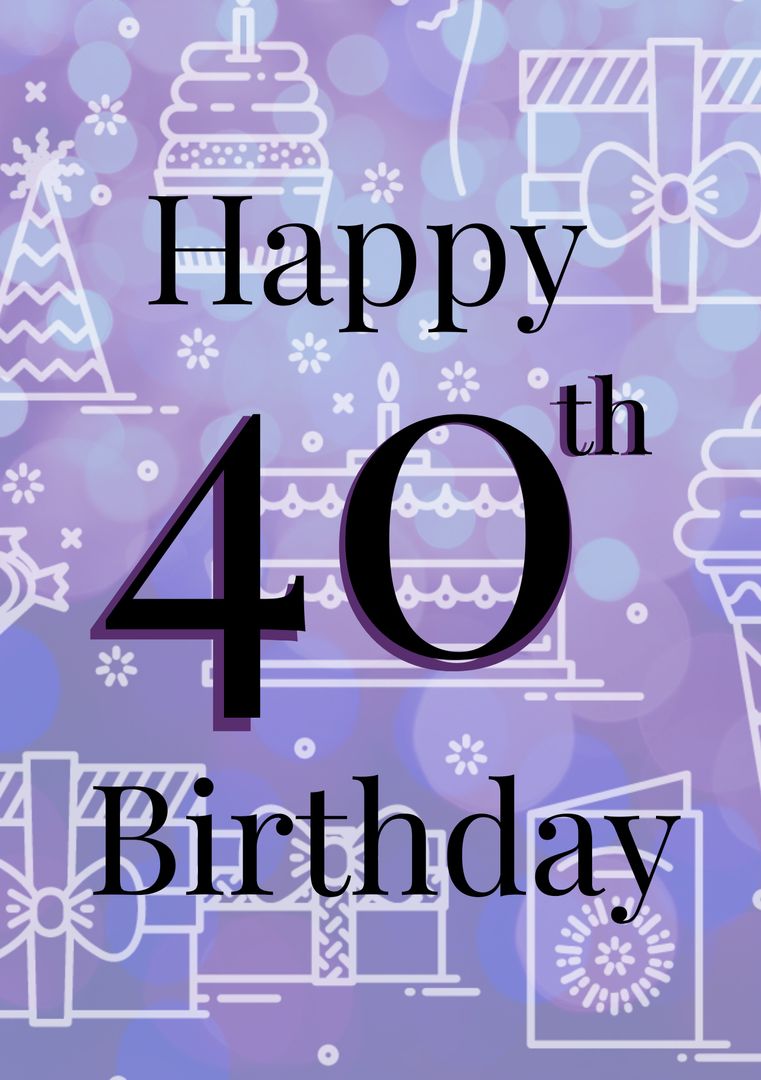 40th Birthday Celebration Card with Festive Background