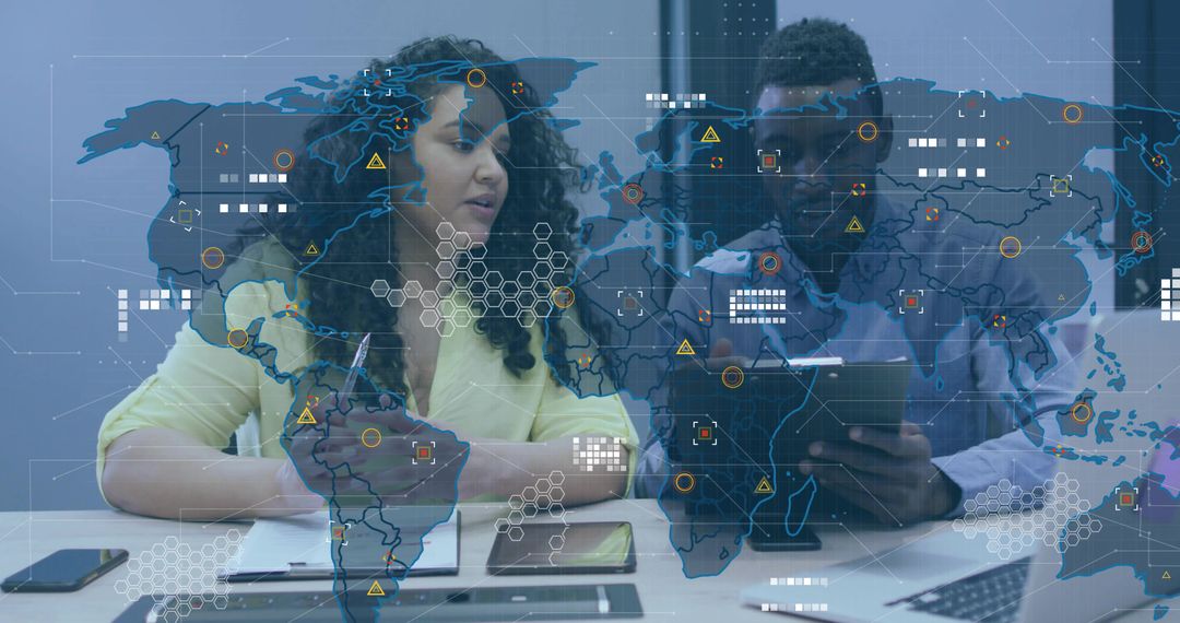 Business Professionals Collaborating on Global Data Analytics