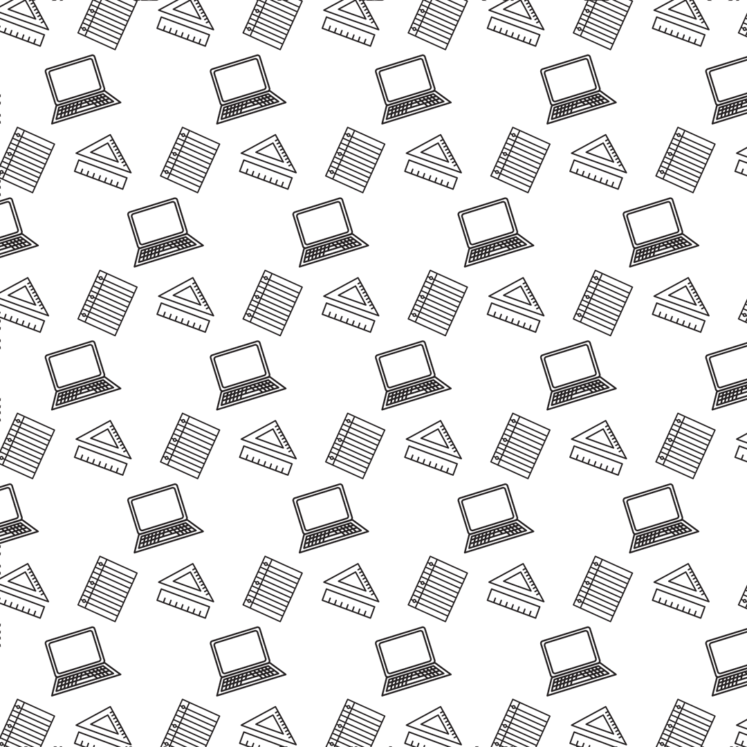 Seamless Black Laptop and Notebook Pattern on Transparent Background