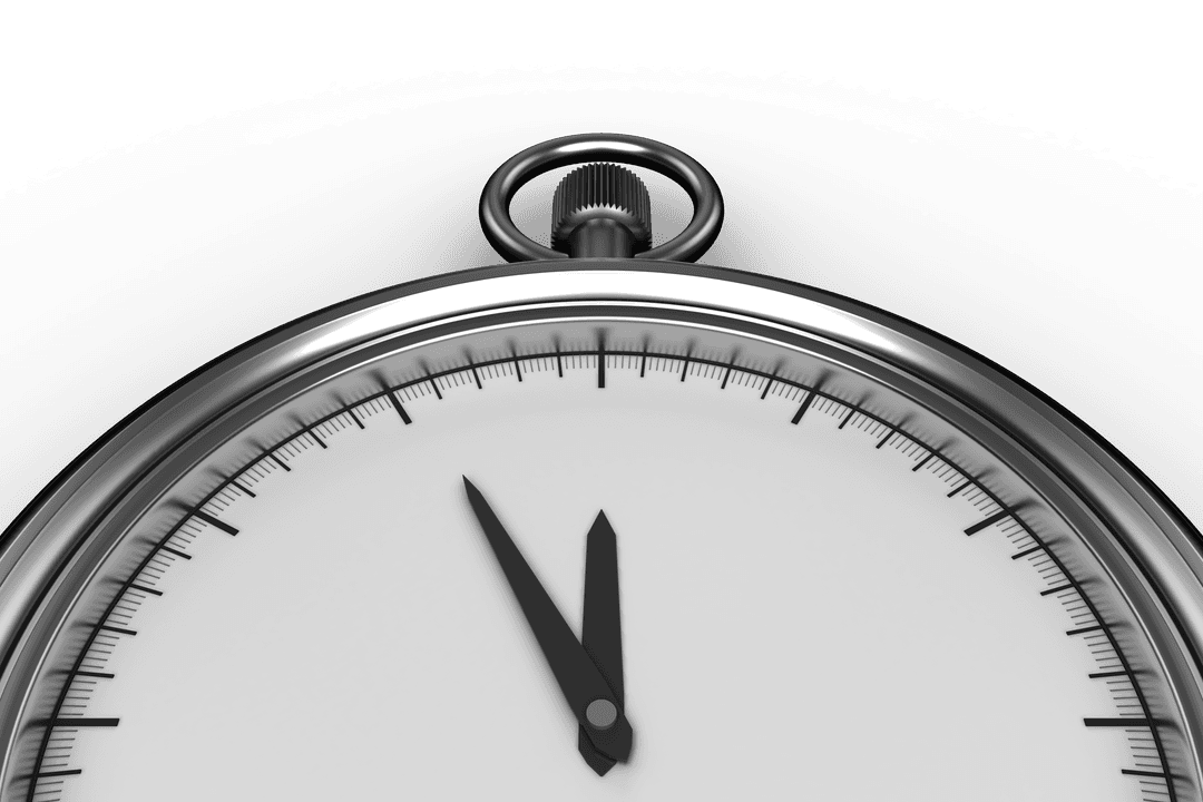 Minimalist Transparent Pocket Watch Design with Black Background