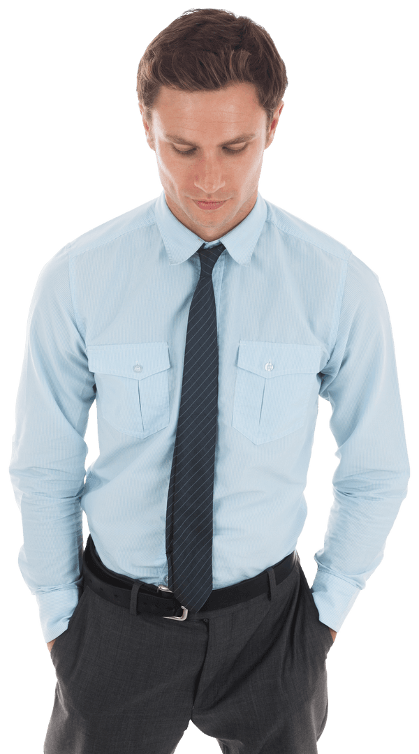Transparent Humberwell Businessman Hands Pockets Focused Expression Standing