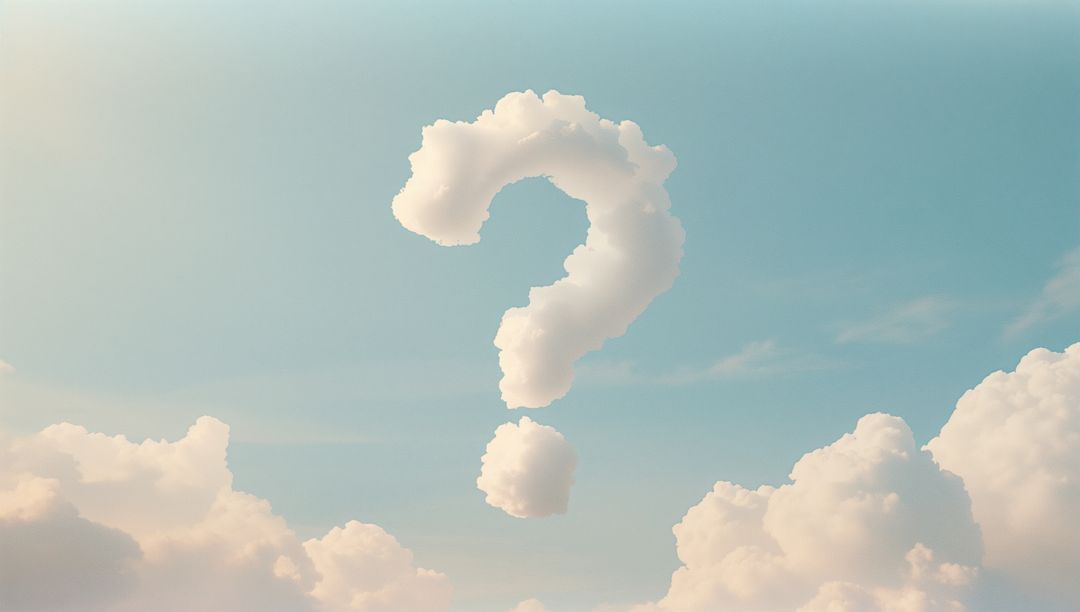 Question Mark Cloud in Blue Sky: Symbol of Wonder and Curiosity