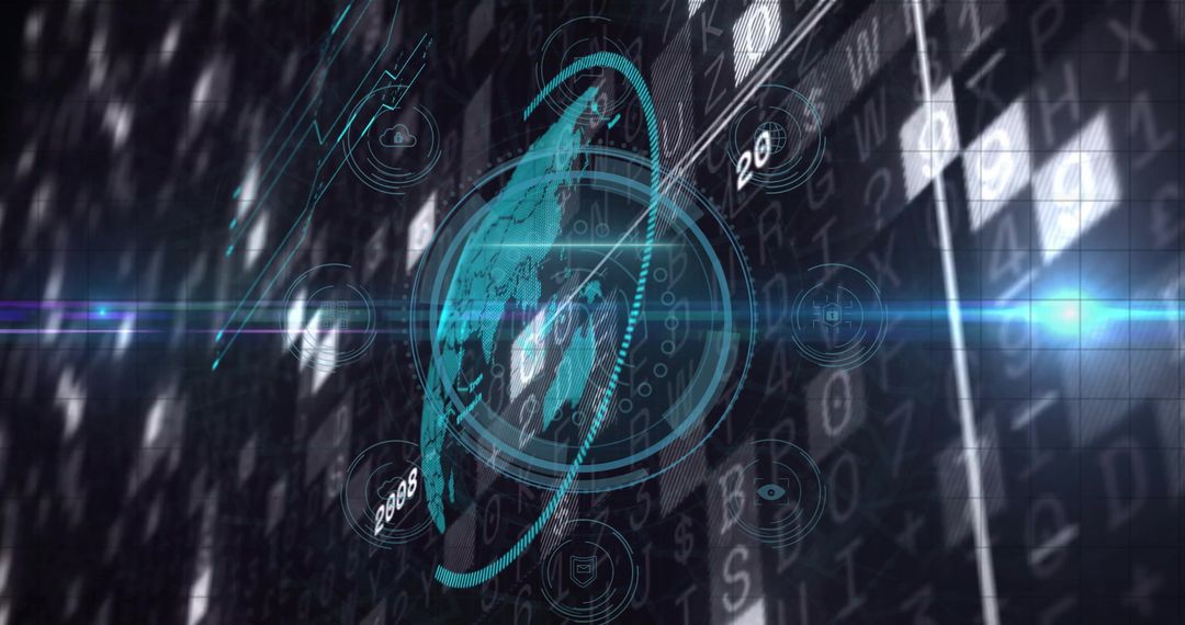 Virtual Holographic Globe in High-Tech Digital Network