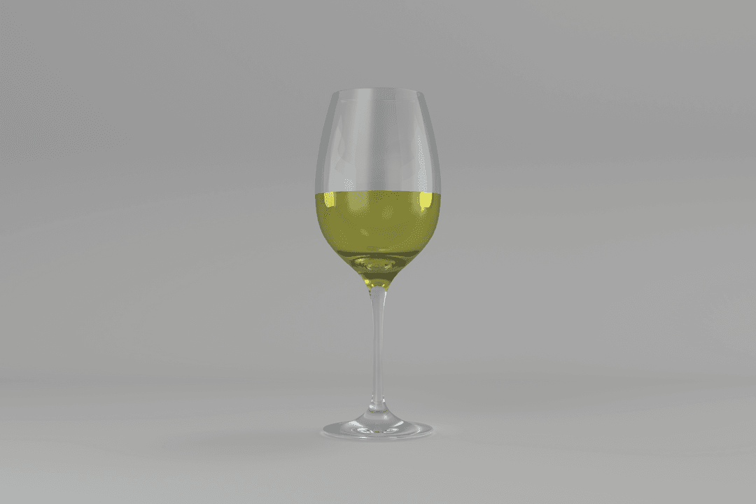 Transparent Wine Glass with White Wine Illustration
