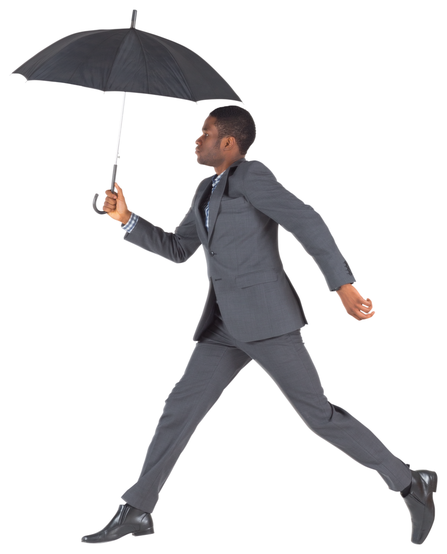 Transparent African American Businessman Holding Umbrella - Download Free Stock Images Pikwizard.com