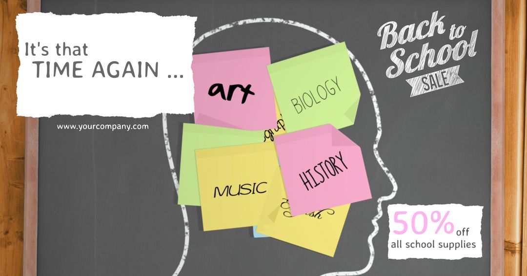 Back to school sale on educational supplies and essentials