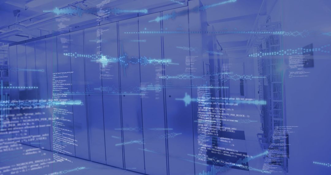 Data Processing Technology Displayed Over Server Infrastructure