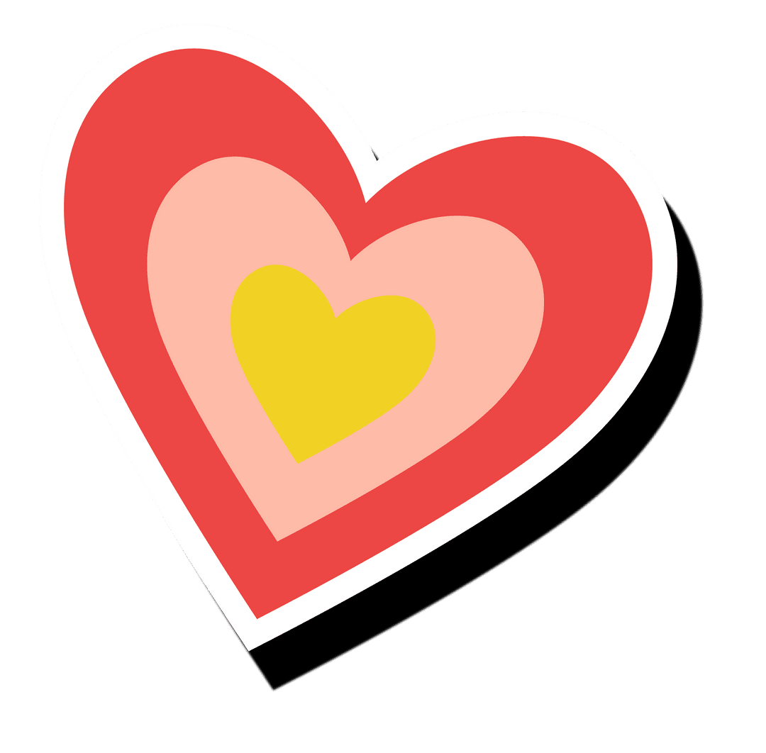 Vibrant Nested Hearts on Transparent Background for Romantic Design