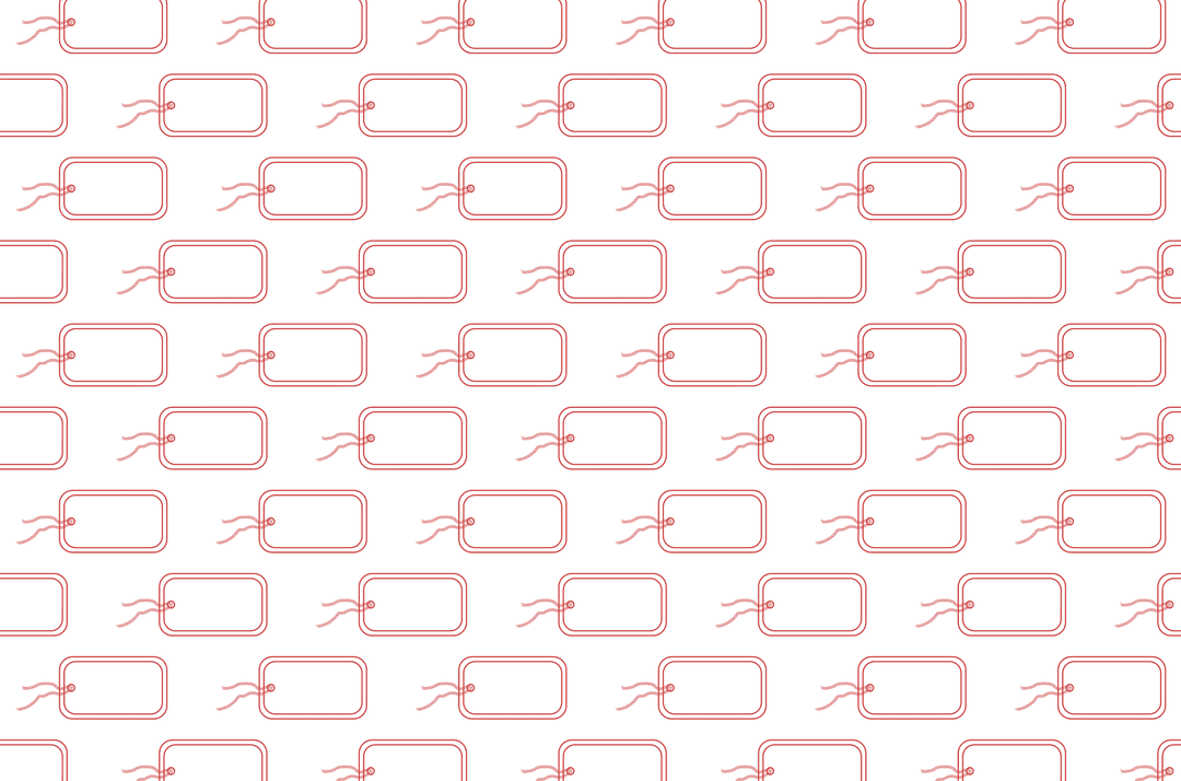 Stylish Red Label Pattern on Transparent Background