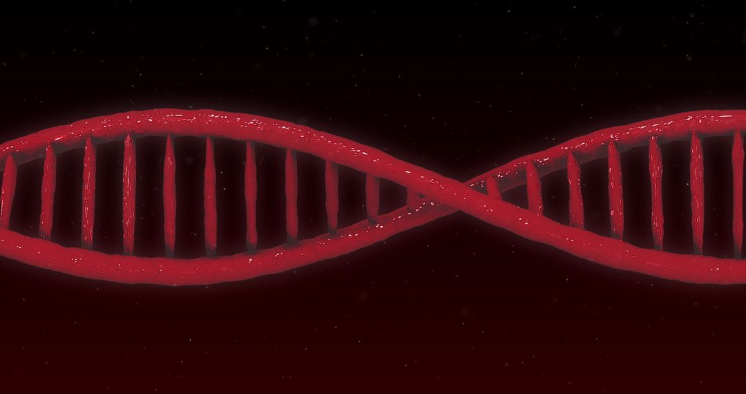 Glowing Red DNA Helix in Digital Artistic Representation