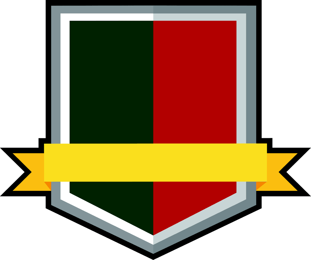 Emblem with Ribbon on Transparent Background Vector Illustration