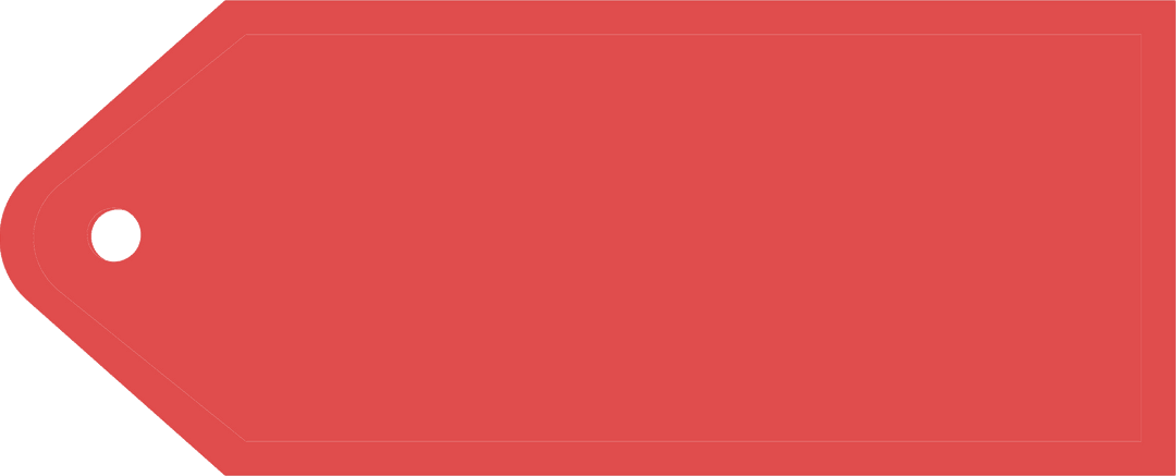 Red Blank Label PNG on Transparent Background for Retail Use