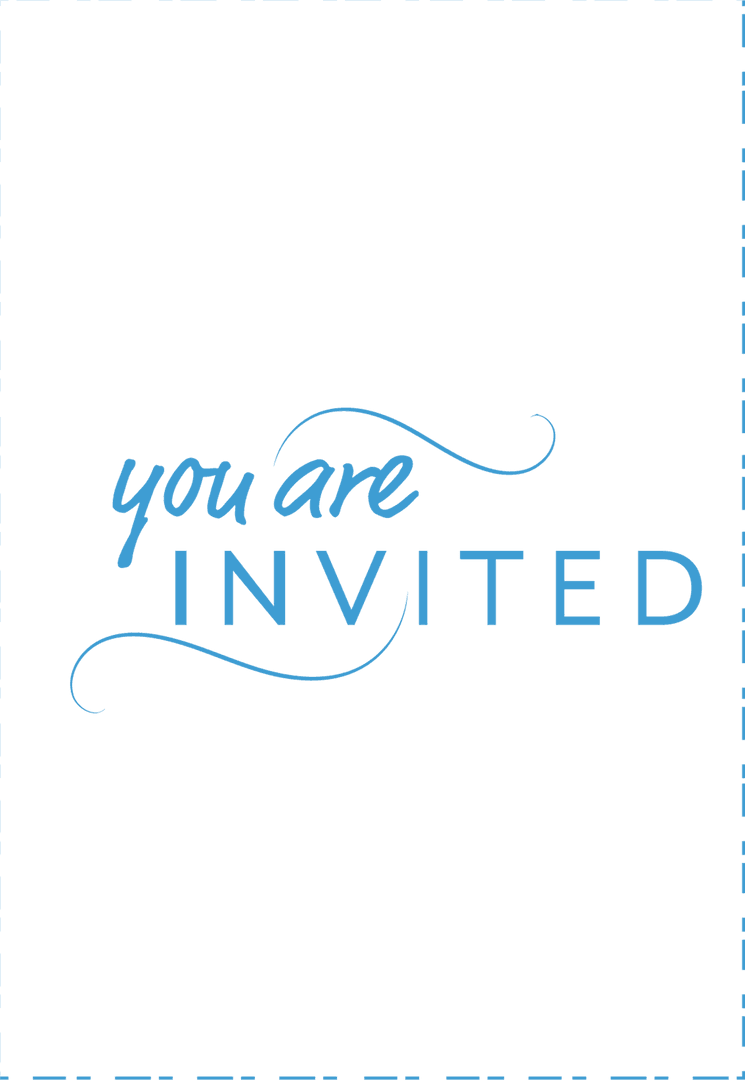 You Are Invited Text on Transparent Background for Invitations