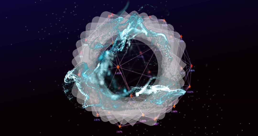 Abstract Display of Glowing Light Waves and Geometric Forms