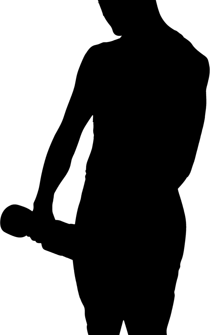 Athletic Man Silhouette Transparent Background Vector Art