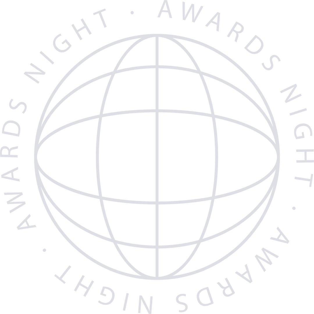 Transparent Wireframe Globe Awards Night Logo
