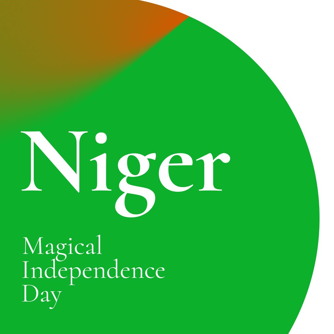 Digital Art Celebrating Niger Independence Day on Green Background