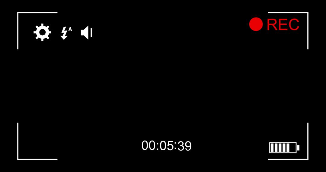Digital Camcorder Recording Interface with Timer and Icons