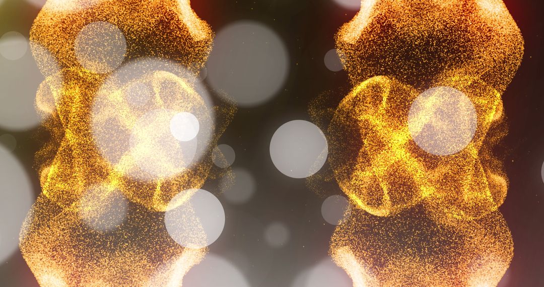 Dynamic White And Orange Particle Wave On Black Background