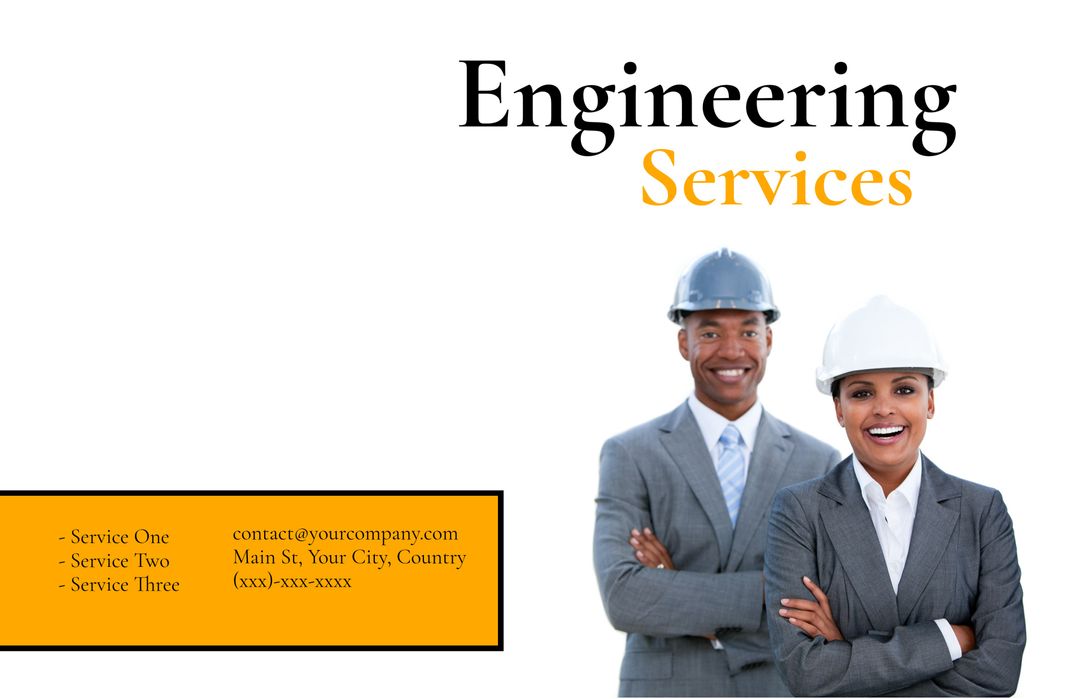 Engineering Services Promotion with Diverse Professionals in Hard Hats