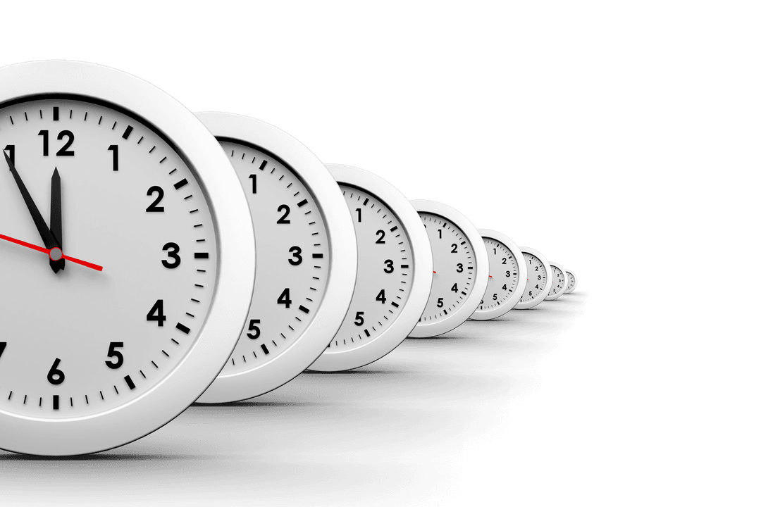 Transparent Wall Clocks in Perspective Illusion