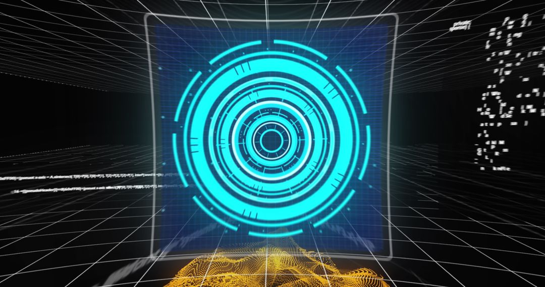 Futuristic Digital Interface with Glowing Energy Patterns