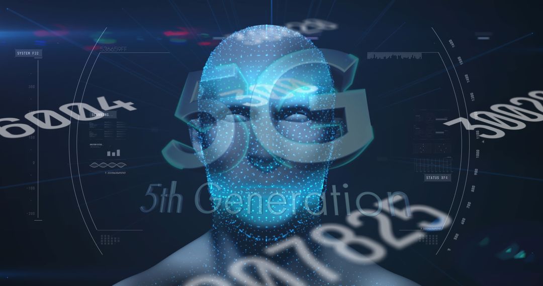 Futuristic AI and 5G Technology With Digital Human Interface