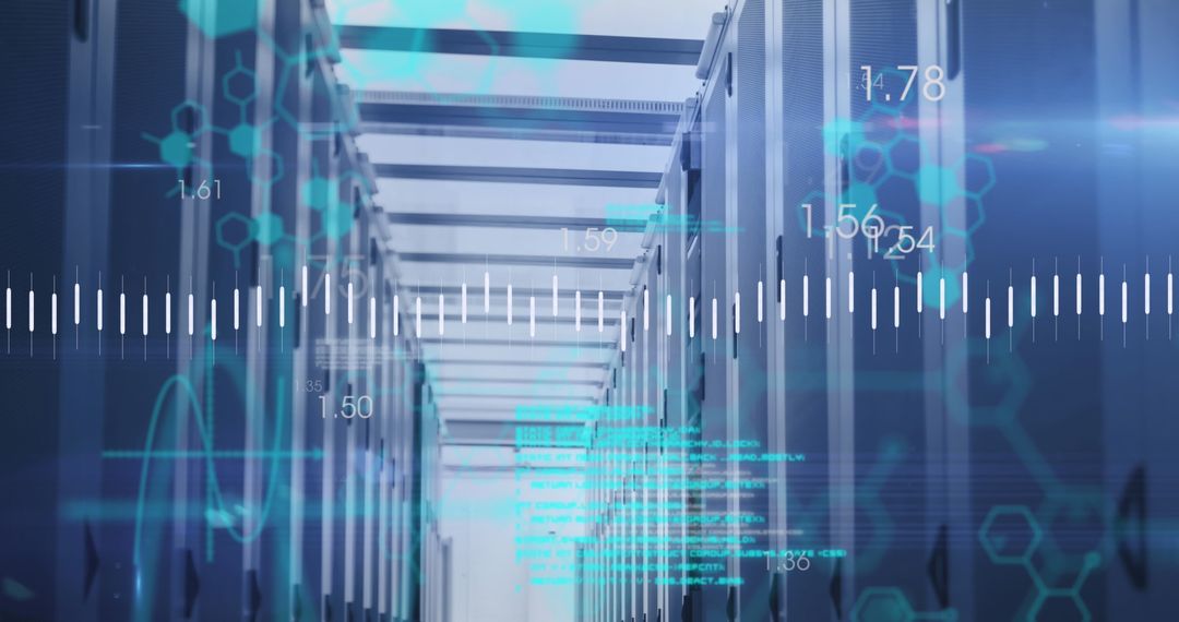Advanced Financial Data Processing in High-Tech Server Room