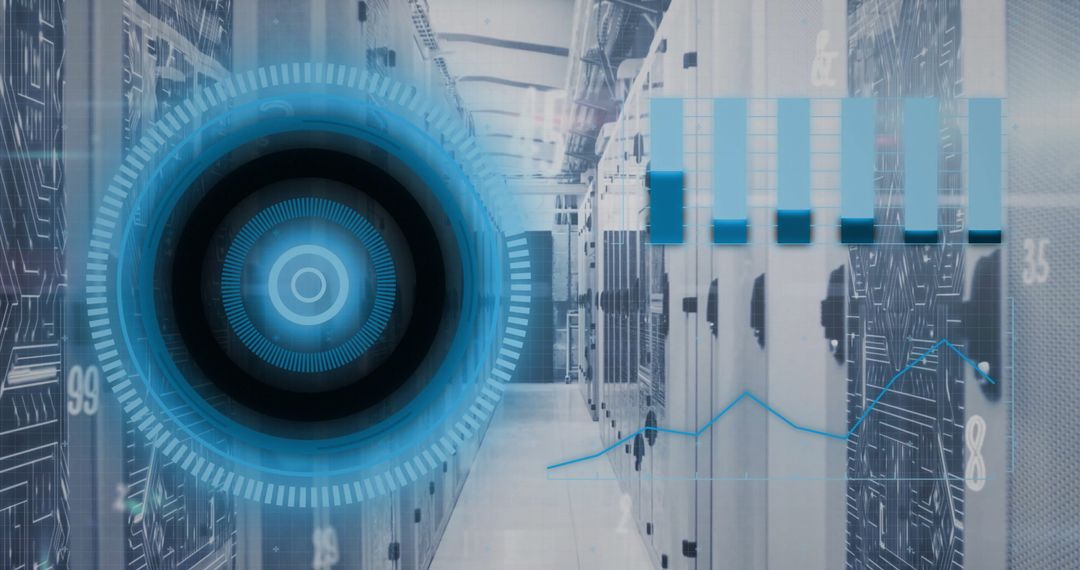 Digital Data Processing in Modern Server Room Overlay